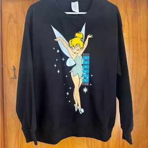 Disney Black Crew Neck Sweater with Whimsical Fairy Design
